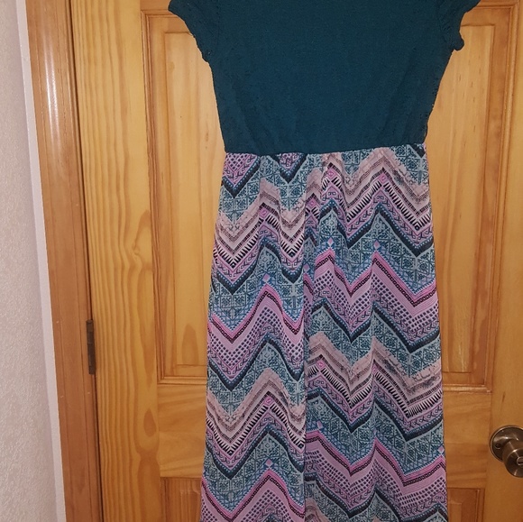 Xhilaration Aqua patterned dress - Picture 3 of 5